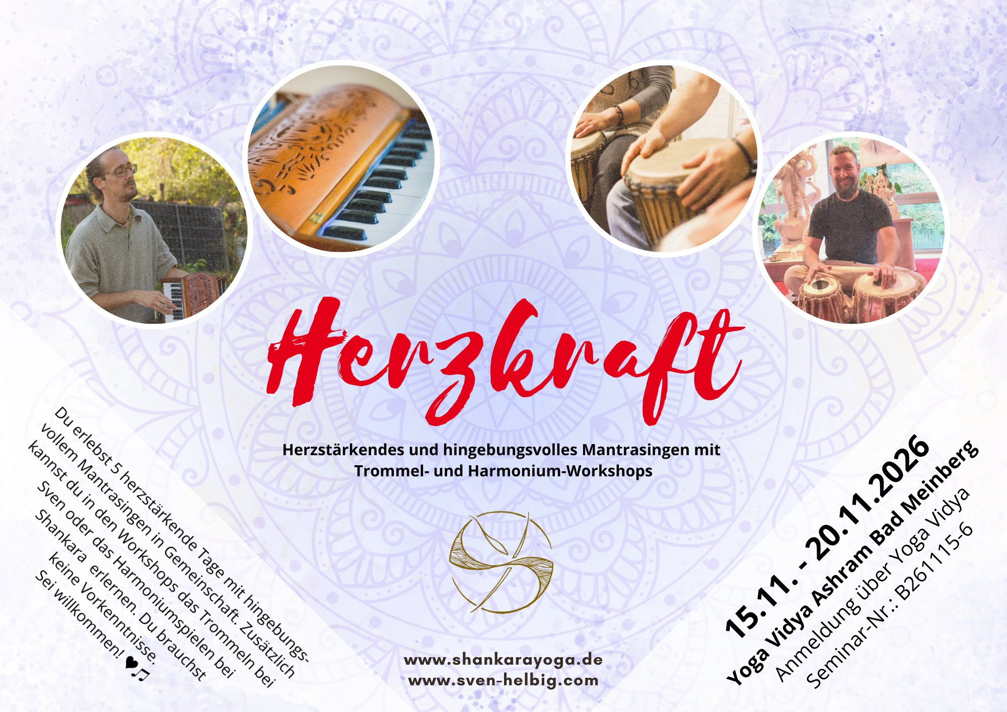 Herzkraft – Mantrasingen mit Harmonium- & Trommel-Workshops